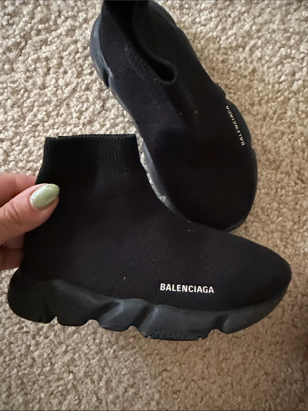 Balenciaga Kids Black Sock-Style Speed Trainer Sneakers